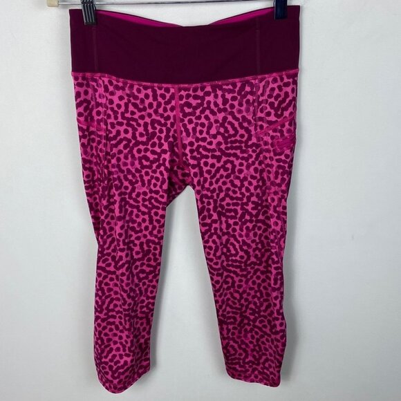 Lululemon Run Top Speed Jewelled Magenta Crop Size 4 Purple High Rise Pants Fit - Picture 11 of 11